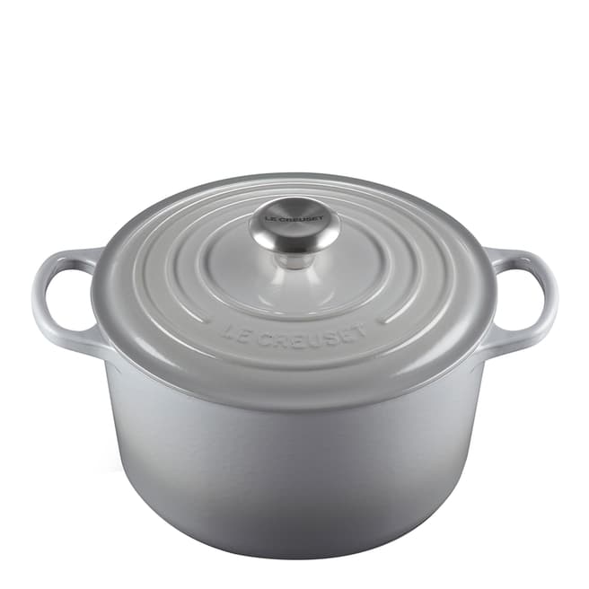 Le Creuset Mist Grey Cast Iron Deep Round Casserole 24cm