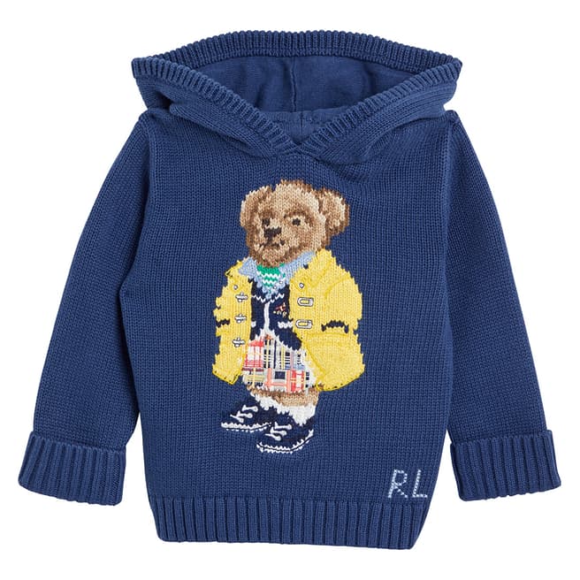 Polo Ralph Lauren Baby Girl's Dark Blue Teddy Cotton Hoodie