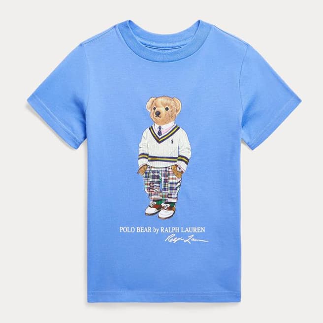 Polo Ralph Lauren Toddler Boy's Mid Blue Jersey Teddy Cotton T-Shirt