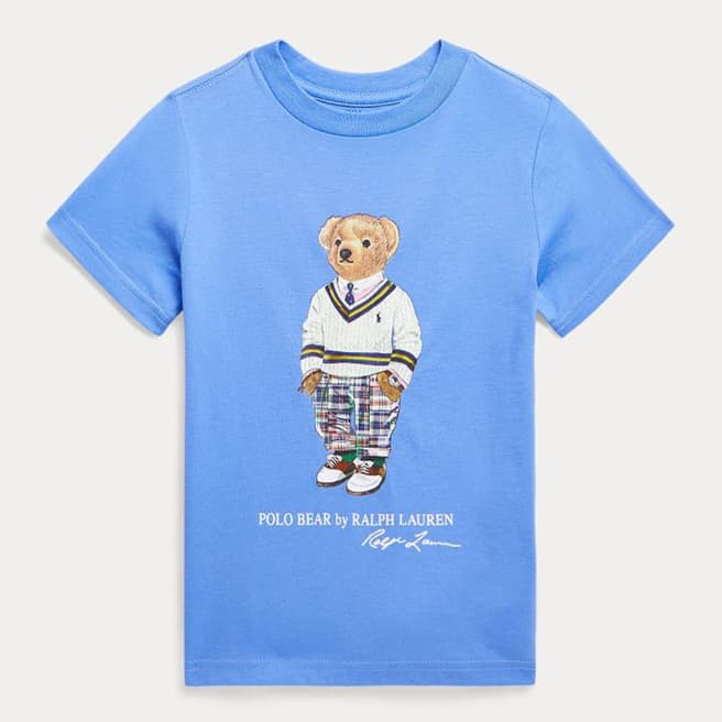 Polo Ralph Lauren Younger Boy's Mid Blue Jersey Teddy Cotton T-Shirt