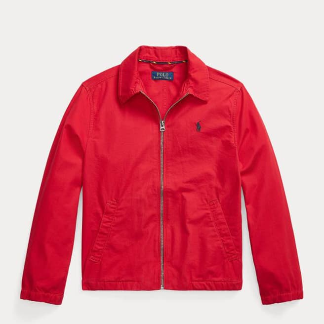 Polo Ralph Lauren Older Boy's Red Cotton Zip Jacket