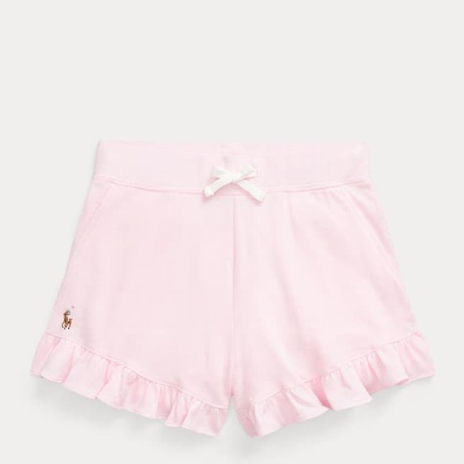Polo Ralph Lauren Older Girl's Soft Pink Ruffle Cotton Shorts
