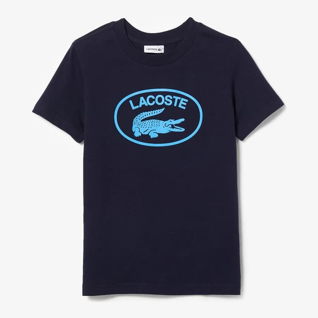 Lacoste Teen's Black/White Oval Logo T-Shirt