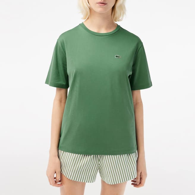 Lacoste Green Crew Neck Cotton T-Shirt