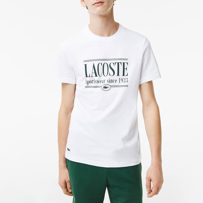 Lacoste White Lacoste Sportswear T-Shirt
