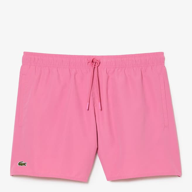 Lacoste Pink Branded Swimming Trunks