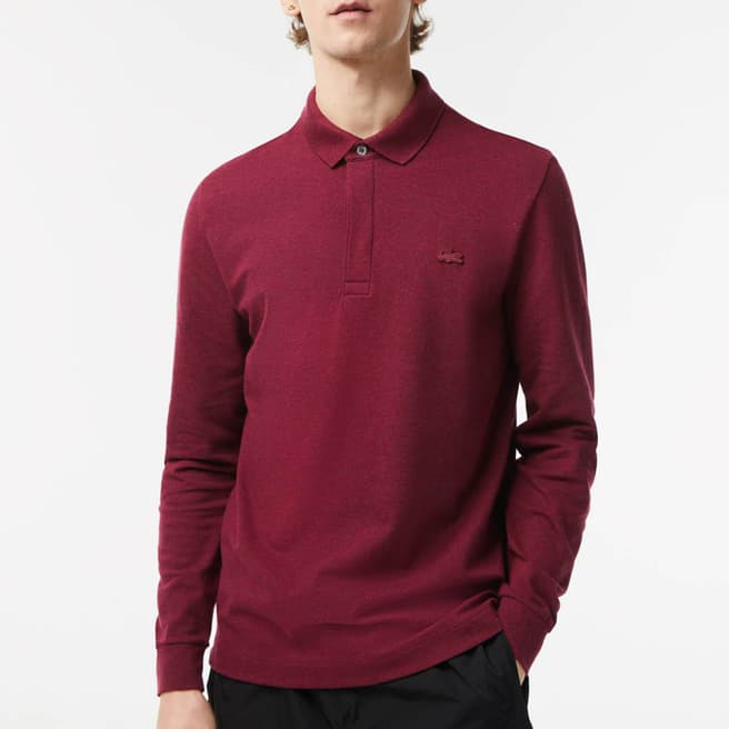 Lacoste Burgundy Long Sleeve Polo Shirt