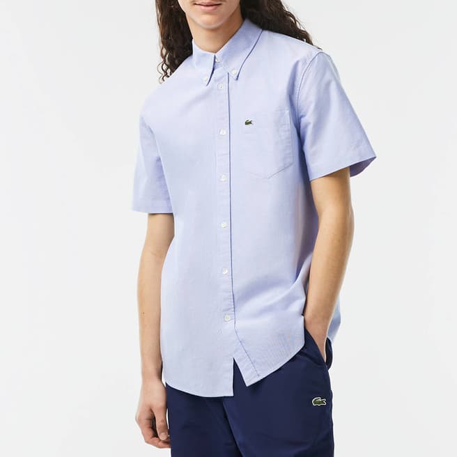 Lacoste Blue Short Sleeve Branded Shirt