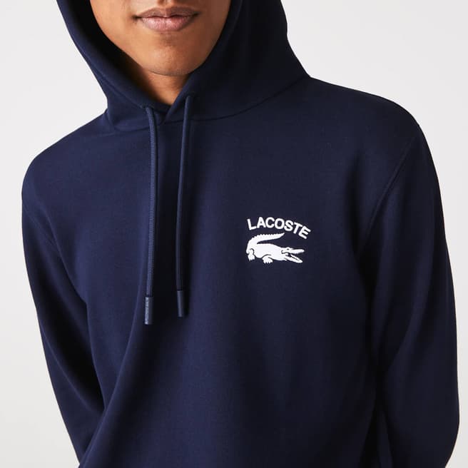 Lacoste Navy Branded Hoodie