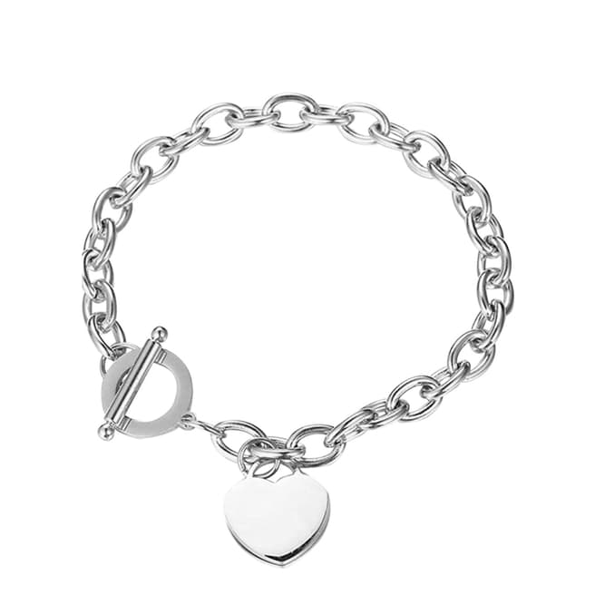 Liv Oliver Silver Heart Charm Bracelet