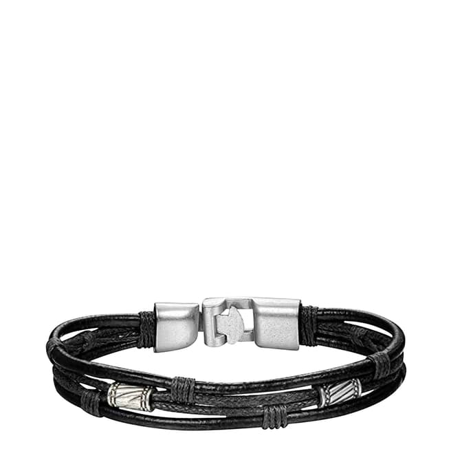 Stephen Oliver Black & Silver Rope Bracelet