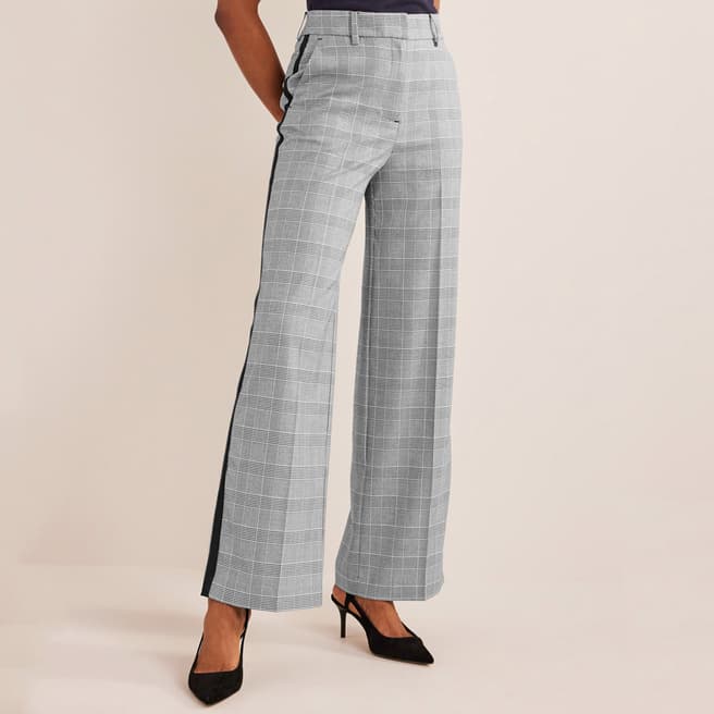 Boden Grey Westbourne Check With Navy Stripe Trousers
