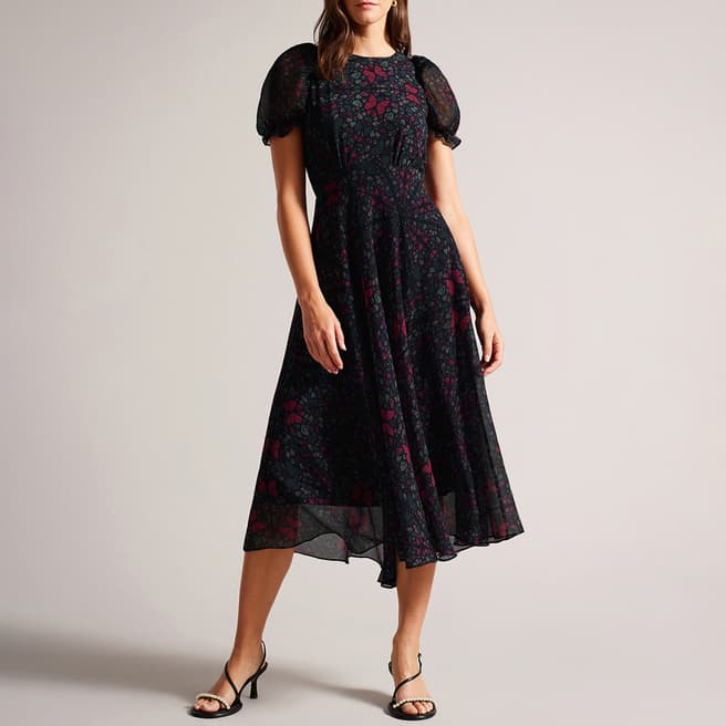 Ted Baker Black Daniia Graduated Midi Dress