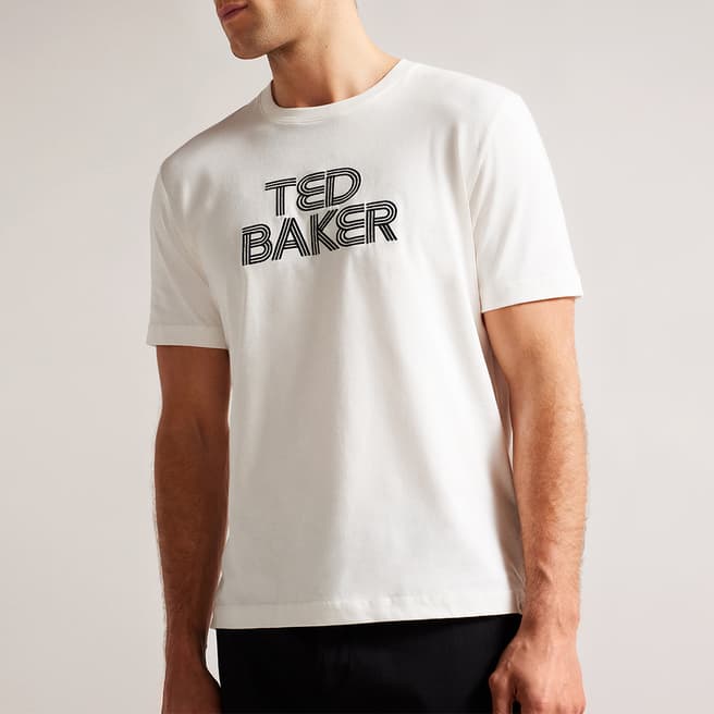 Ted Baker White Kenedy Logo Graphic T-Shirt