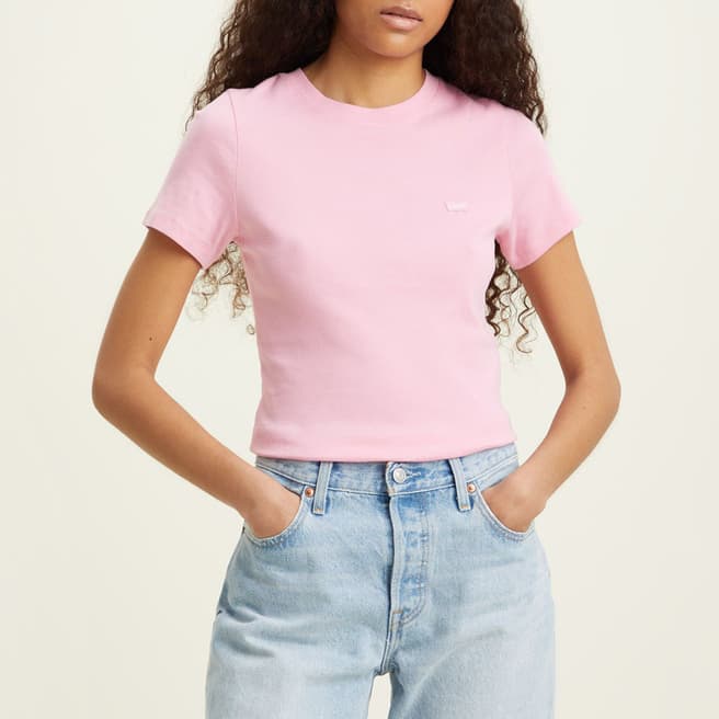 Levi's Pink Ribbed Cotton T-Shirt