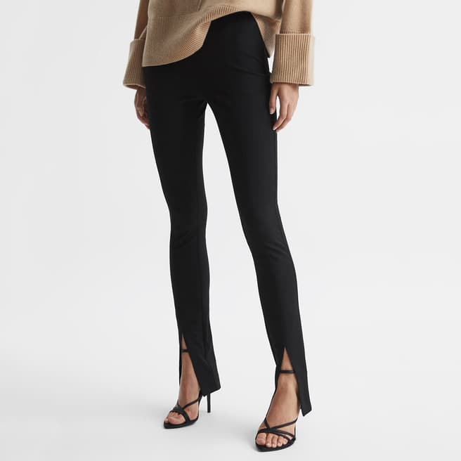 Reiss Black Jayne Slit Trousers