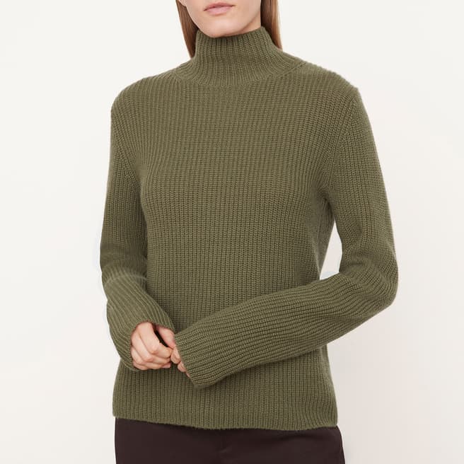 Vince Green Cashmere Shaker Turtleneck Sweatshirt