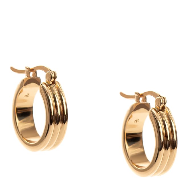 Augusta & George Gold Ribbed Hoop Earrings