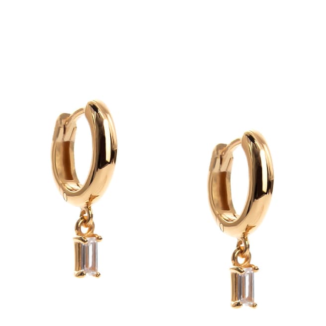 Augusta & George Gold Drop Earrings With Crystal Stone