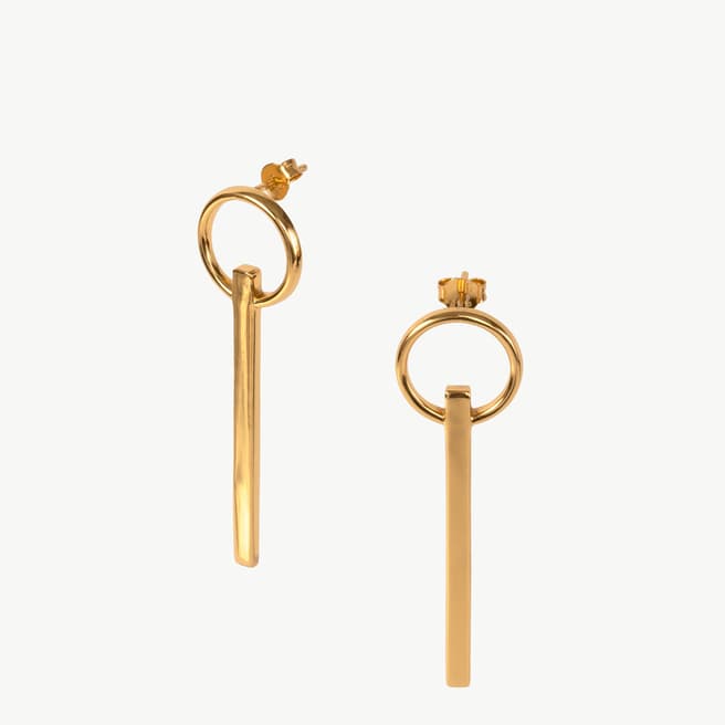 Augusta & George Gold Single Linear Drop Earrings