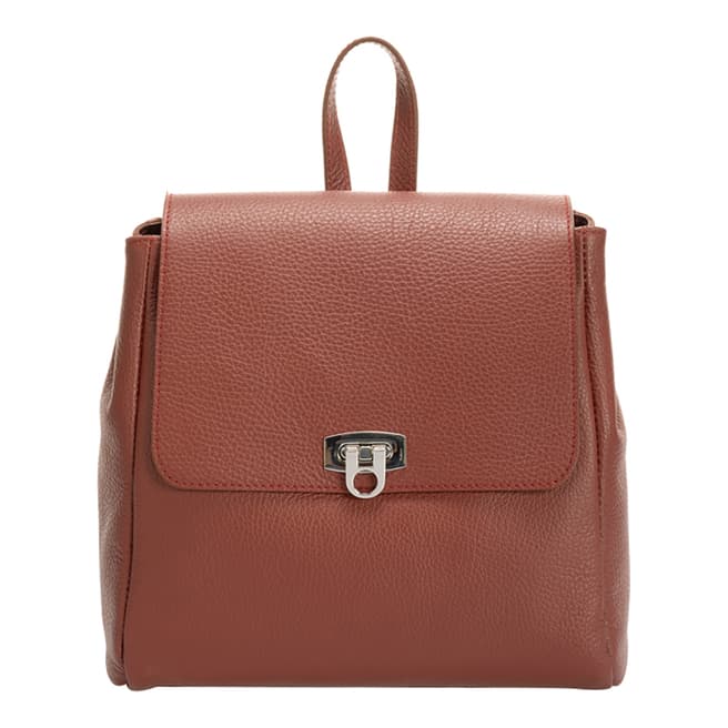 Massimo Castelli Brown Italian Leather Backpack 