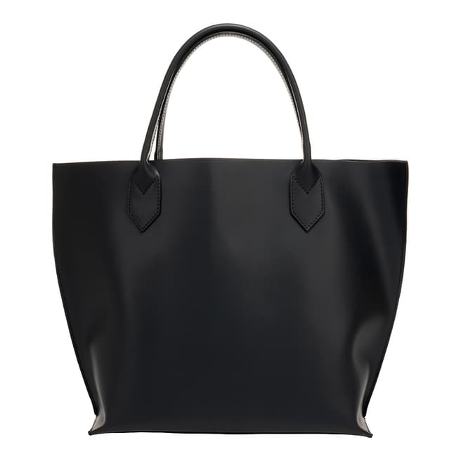 Massimo Castelli Dark Blue Italian Leather Top Handle Bag 