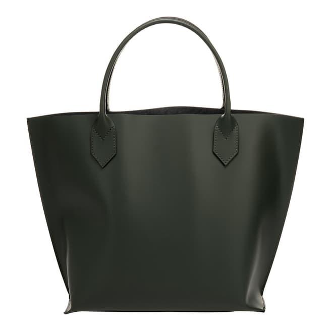 Massimo Castelli Dark Green Italian Leather Top Handle Bag 