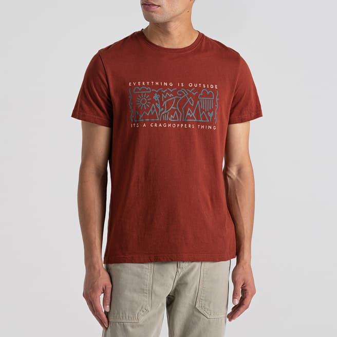 Craghoppers Red Lucent Short Sleeved Cotton T-Shirt