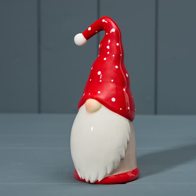 The Satchville Gift Company  Ceramic Santa, Red/White