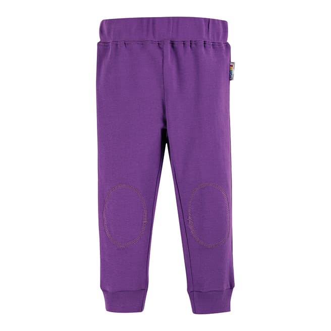 Frugi Purple Everyday Cuffed Cotton Leggings