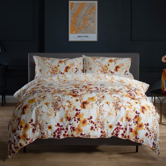 The Lyndon Company Watercolour Floral Spice Duvet Set Single