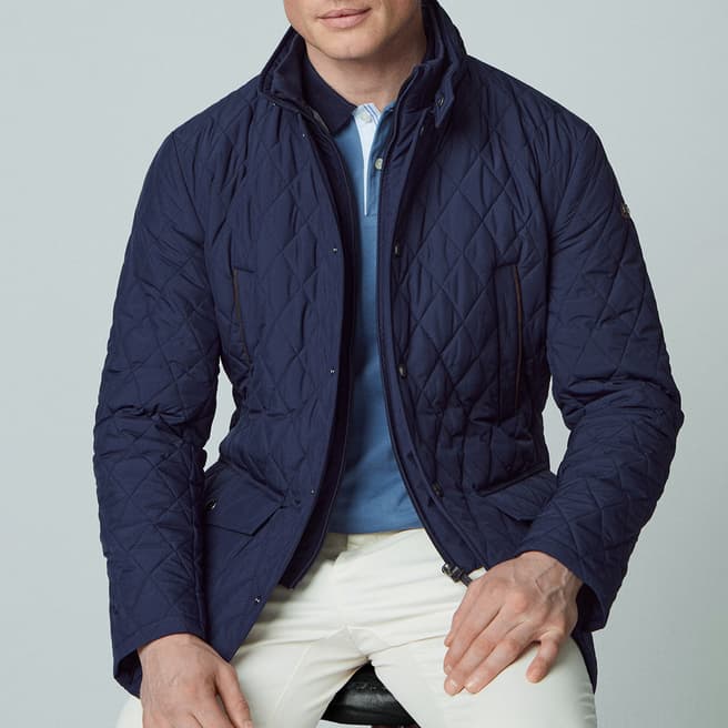 Hackett London Navy Quilted Jacket