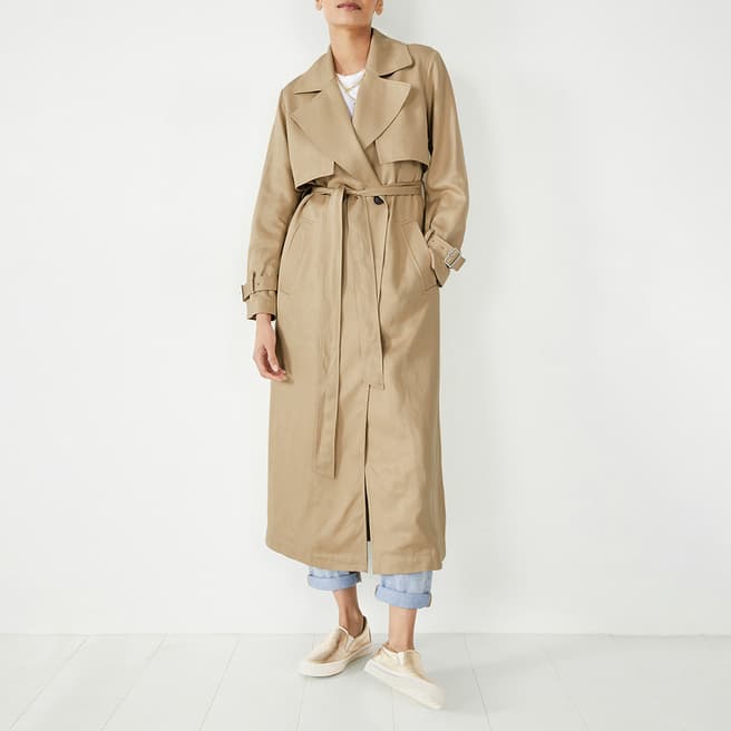 hush Camel Iona Belted Trench Coat