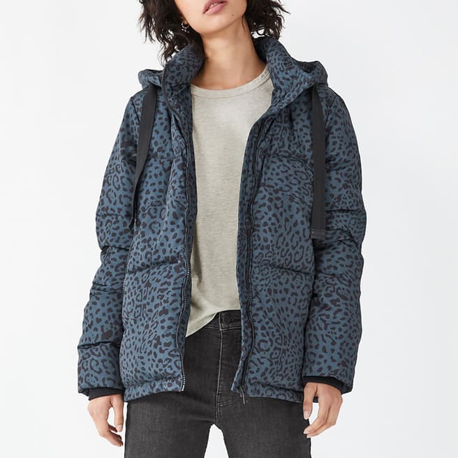 hush Navy Print Leia Puffa Jacket