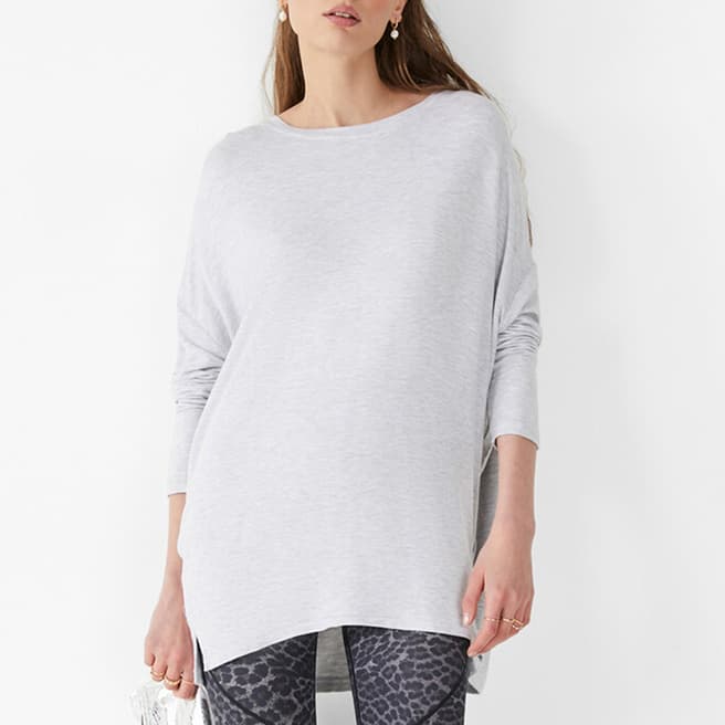 hush Light Grey Relaxed Long Sleeve Top