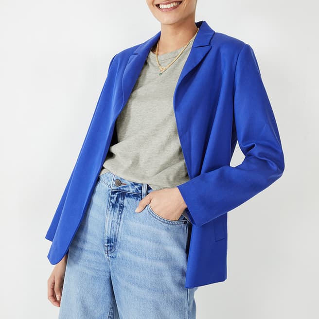 hush Blue Kasia Relaxed Single Breasted Blazer