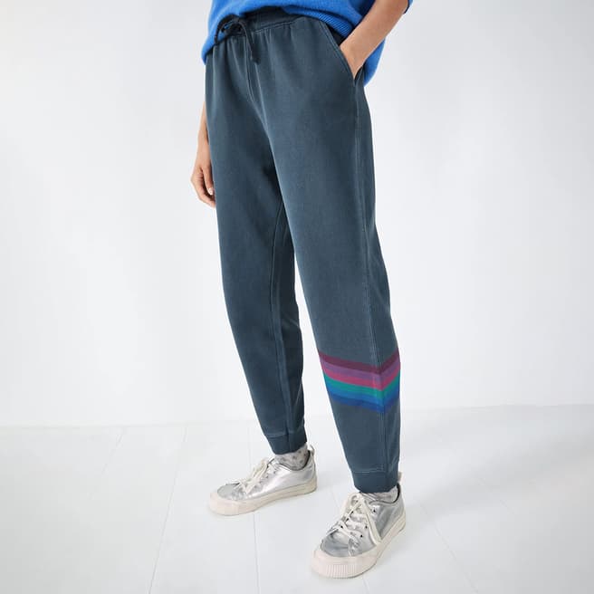 hush Navy Nahla Cotton Rainbow Stripe Joggers