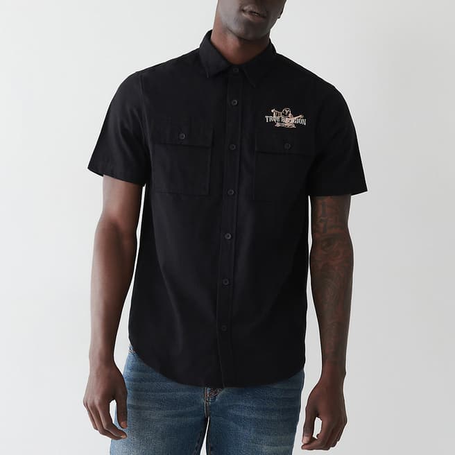 True Religion Black Triple Needle Arch Shirt