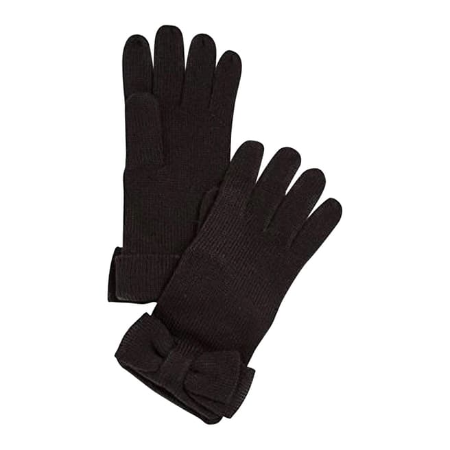 Kate Spade Black Half Bow Gloves