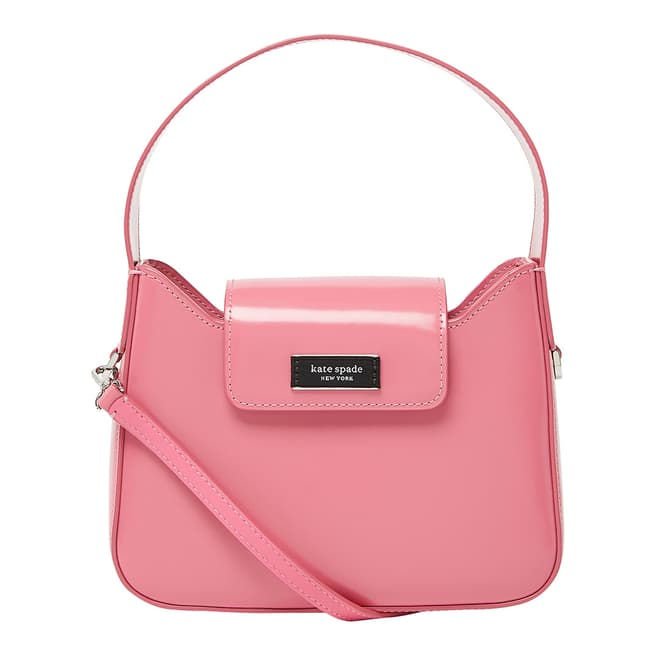 Kate Spade Feather Pink Sam Icon Leather Mini Hobo Bag