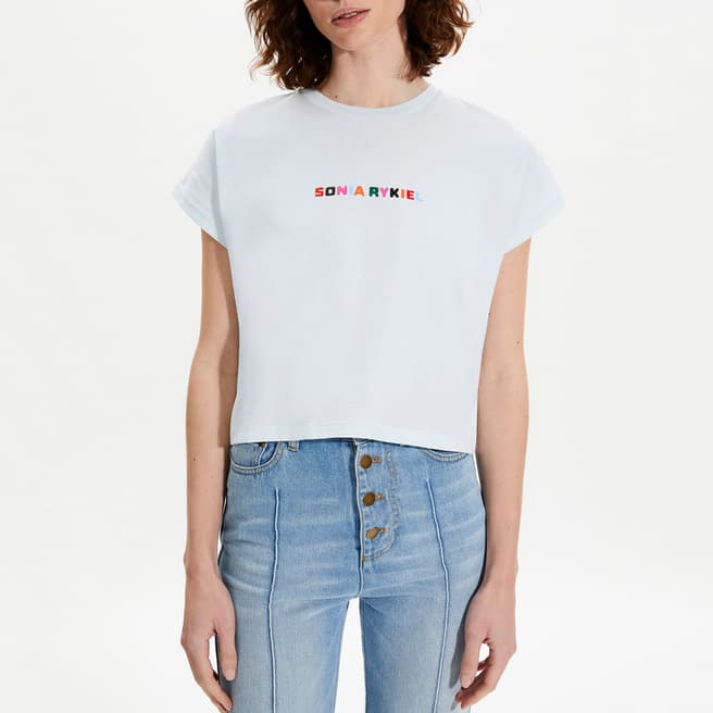 Sonia Rykiel Blue Cropped Cotton T-Shirt