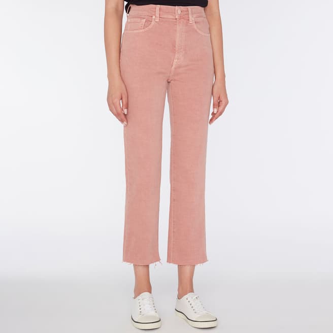 7 For All Mankind Pink Logan Cropped Stretch Jeans