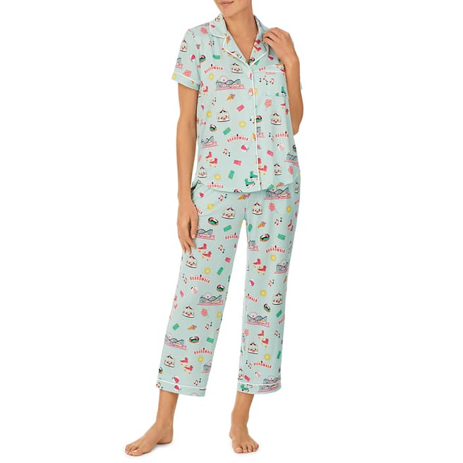 Kate Spade Blue Broadwalk Cropped Pyjama Set