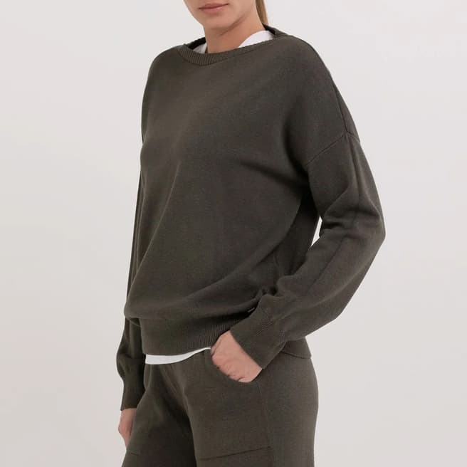 Replay Charcoal Crew Neck Cotton Jumper