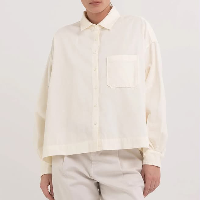 Replay Cream Chest Pocket Long Sleeve Shirt