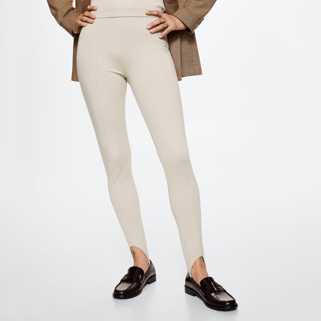 Mango Beige Basic Fuseau Leggings  