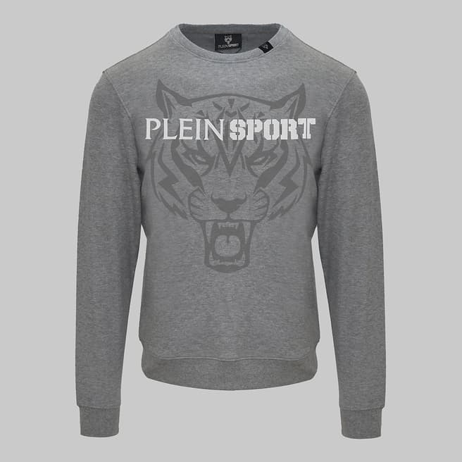 Philipp Plein Grey Tiger Logo Detail Sweatshirt