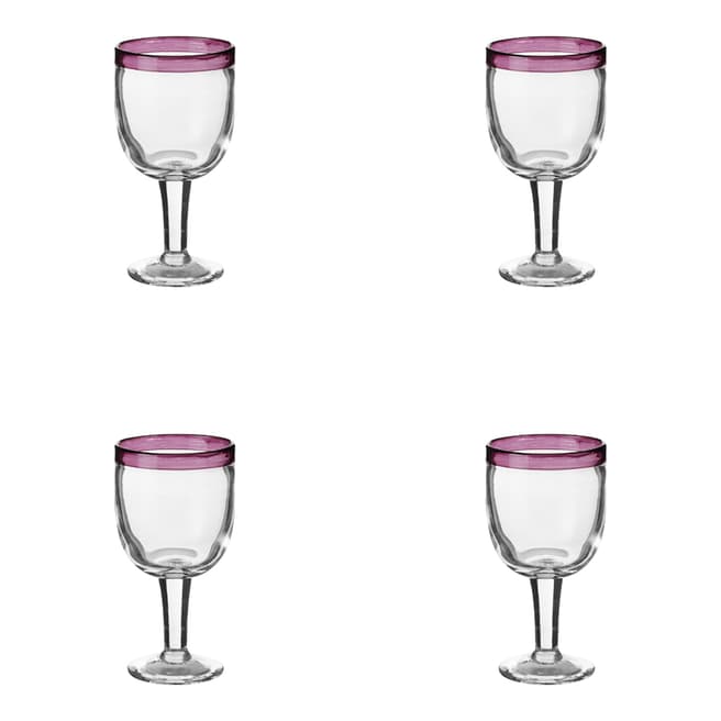 OKA Set of Four Gromwell Wine Glasses, Purple