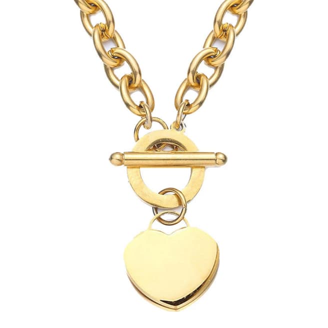 Chloe Collection by Liv Oliver 18K Gold Heart Charm Toggle Necklace