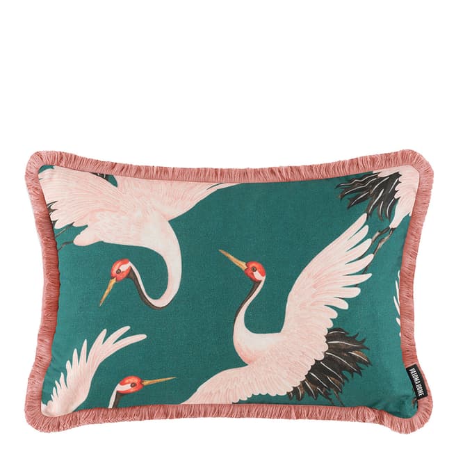 PALOMA HOME Oriental Birds Cushion, Teal